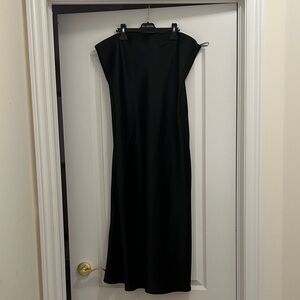 Zara Elegant Black Satin Maxi Skirt